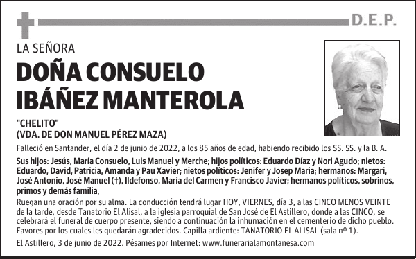 DOÑA CONSUELO IBÁÑEZ MANTEROLA