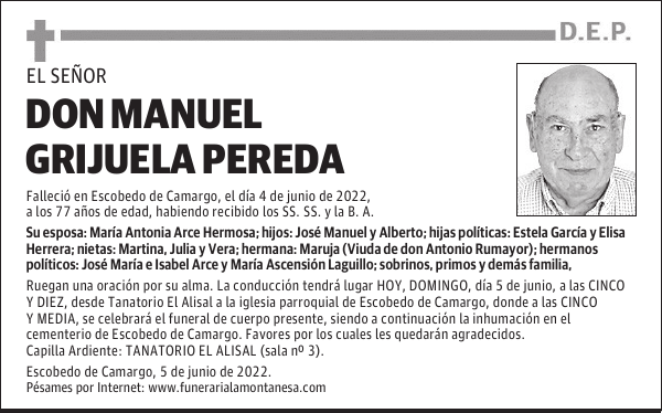 DON MANUEL GRIJUELA PEREDA