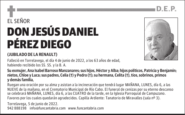 Don Jesús Daniel Pérez Diego