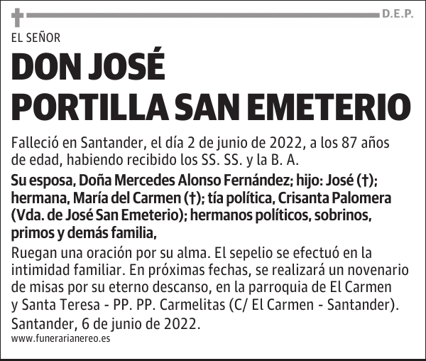 DON JOSÉ PORTILLA SAN EMETERIO