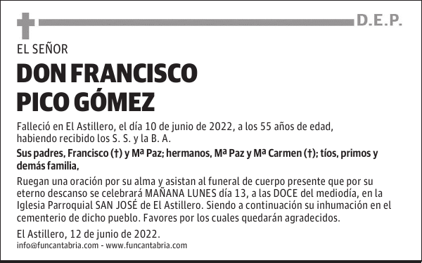 DON FRANCISCO PICO GÓMEZ