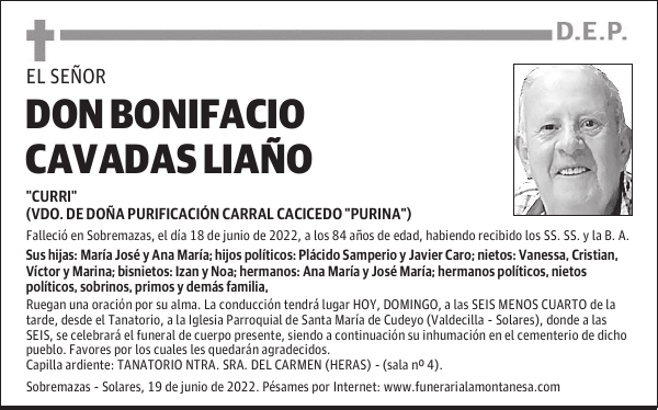 DON BONIFACIO CAVADAS LIAÑO