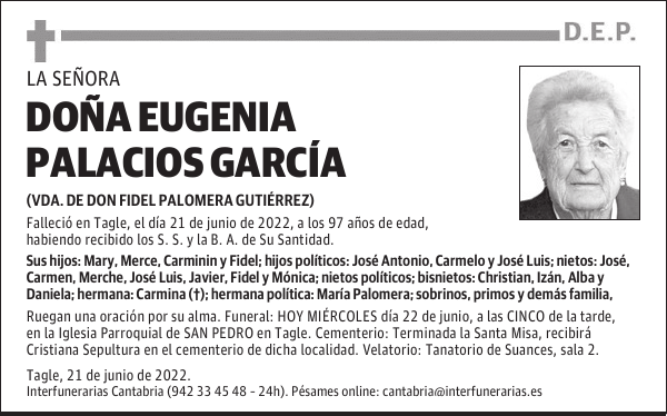 DOÑA EUGENIA PALACIOS GARCÍA