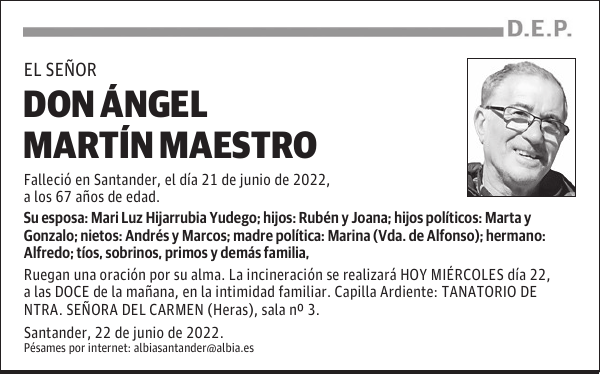 DON ÁNGEL MARTÍN MAESTRO