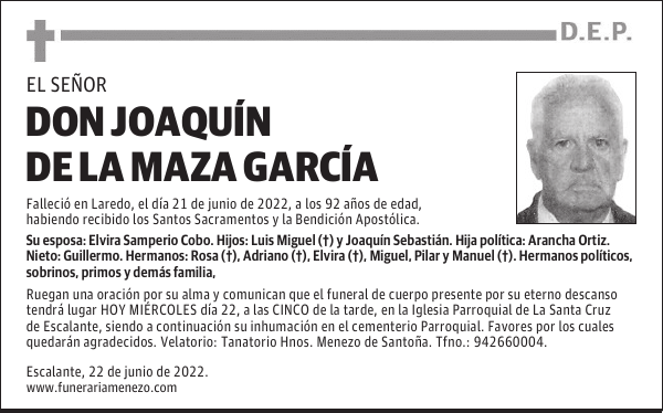 DON JOAQUÍN DE LA MAZA GARCÍA