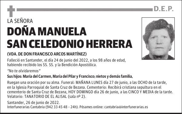 DOÑA MANUELA SAN CELEDONIO HERRERA