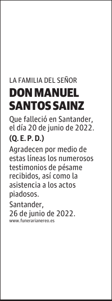 DON MANUEL SANTOS SAINZ