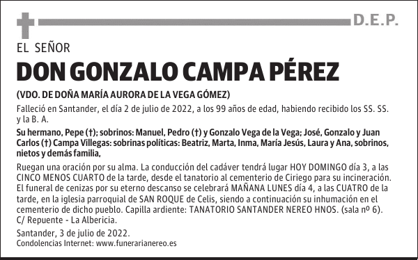 DON GONZALO CAMPA PÉREZ