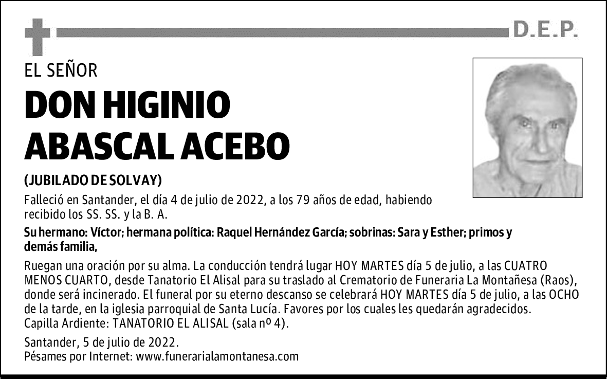 DON HIGINIO ABASCAL ACEBO