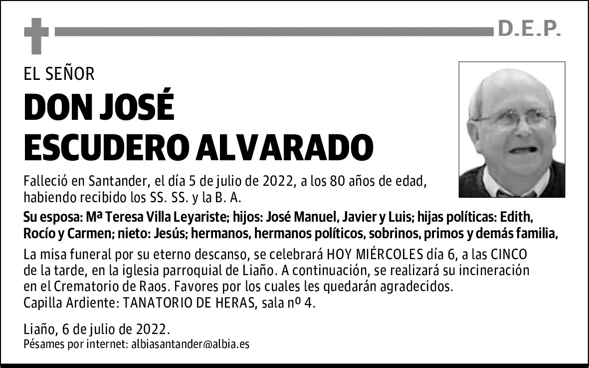 DON JOSÉ ESCUDERO ALVARADO
