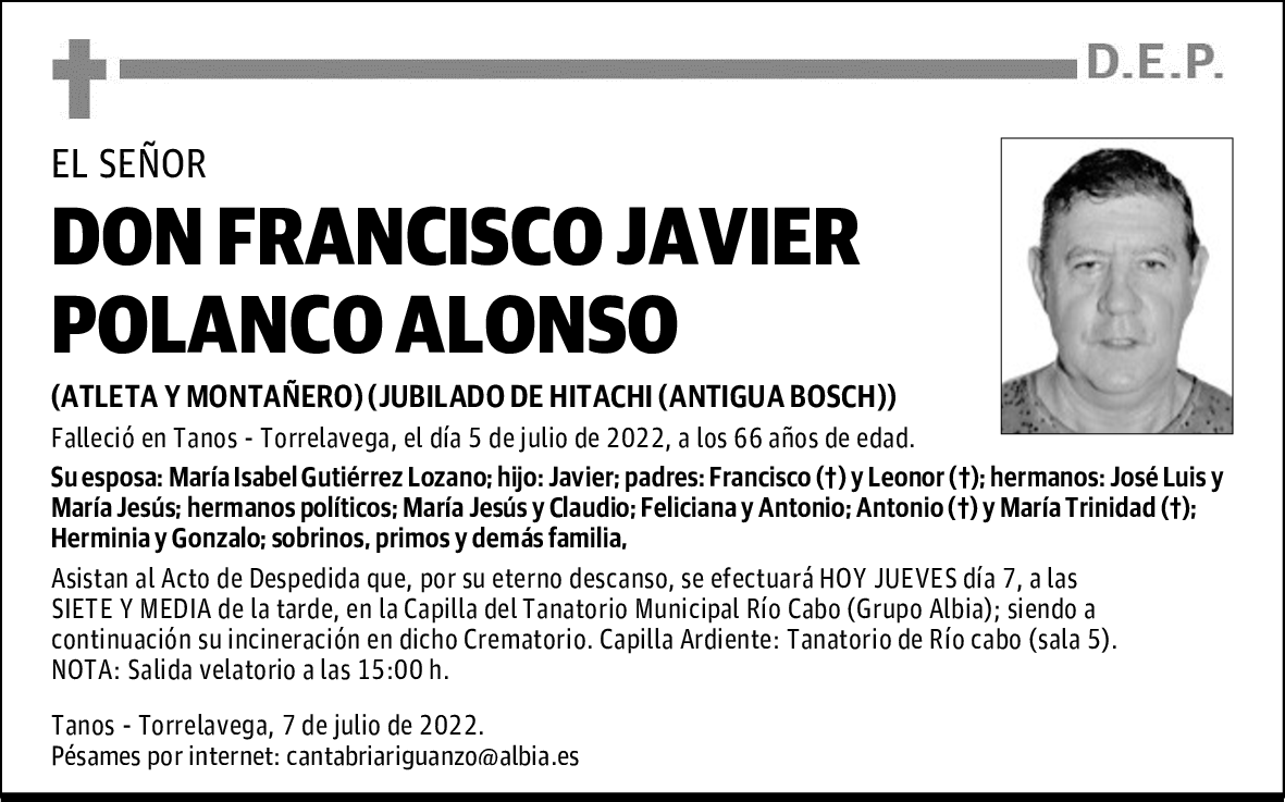 DON FRANCISCO JAVIER POLANCO ALONSO