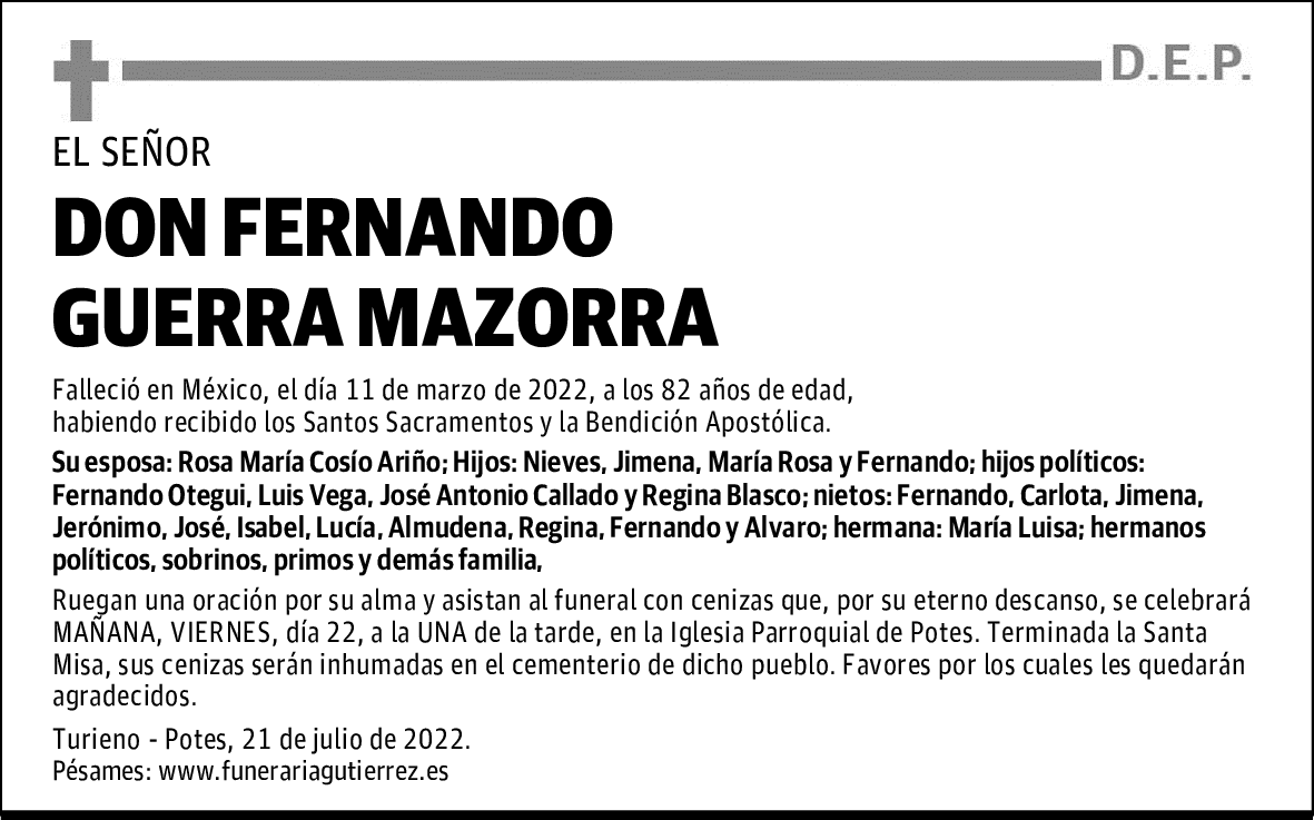 D.FERNANDO GUERRA MAZORRA