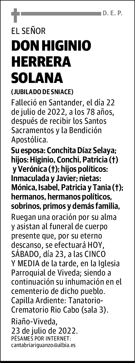 DON HIGINIO HERRERA SOLANA