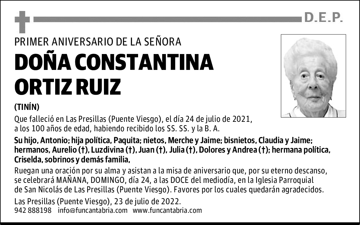 Doña Constantina Ortiz Ruiz