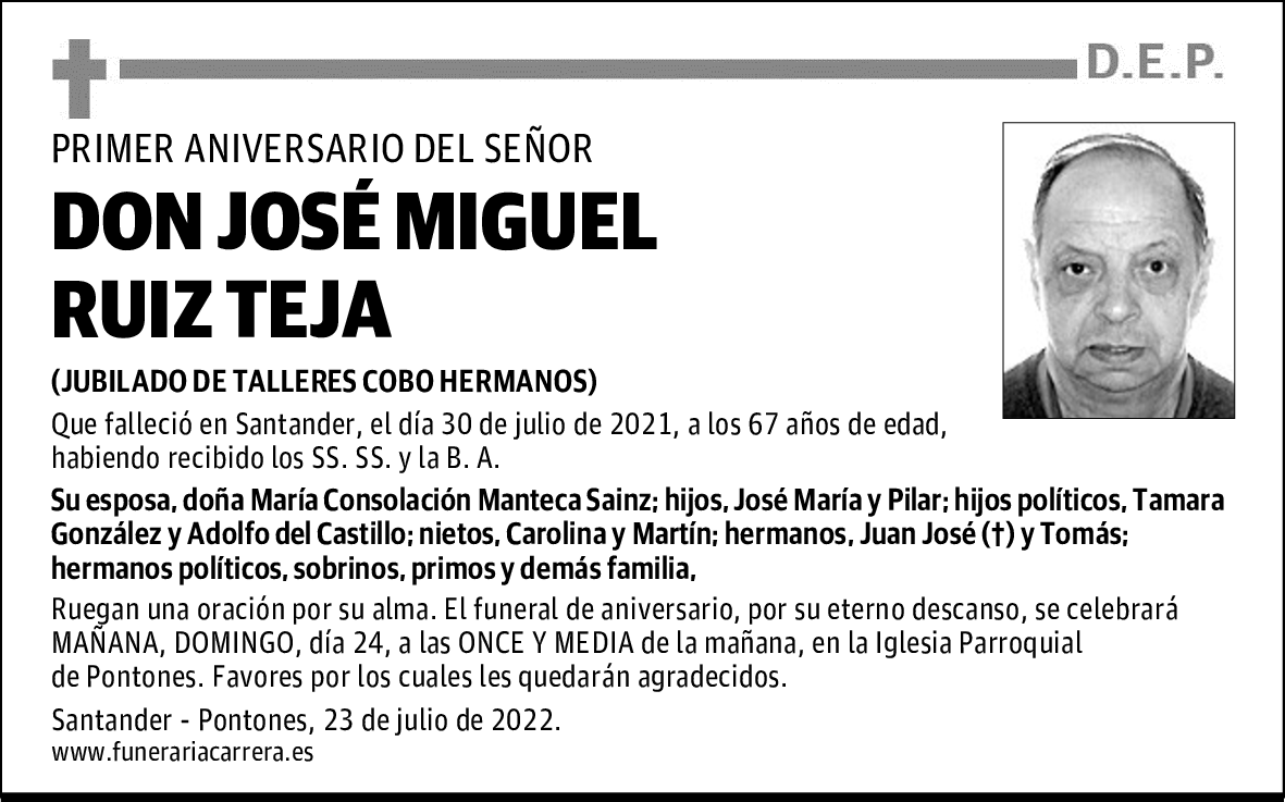 DON JOSÉ MIGUEL RUIZ TEJA