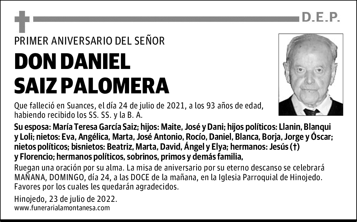 DON DANIEL SAIZ PALOMERA