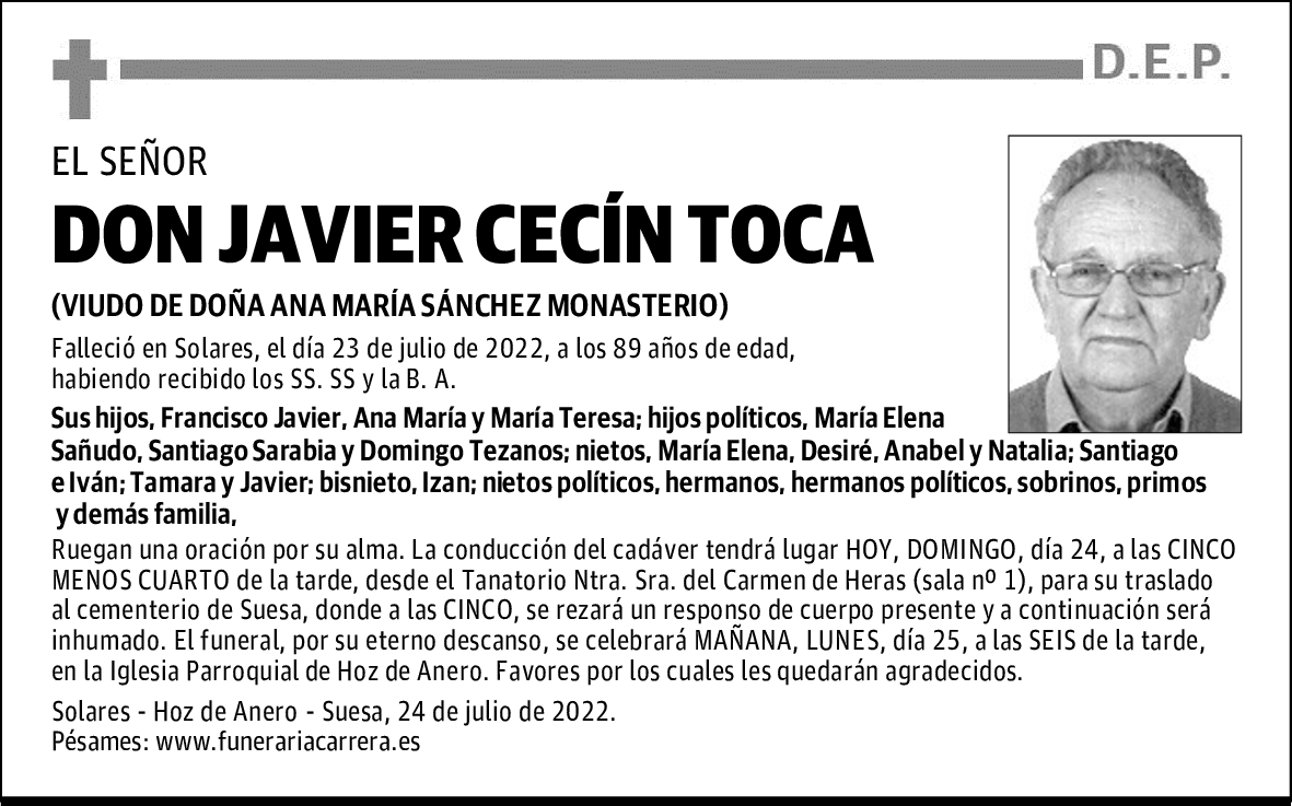 DON JAVIER CECÍN TOCA