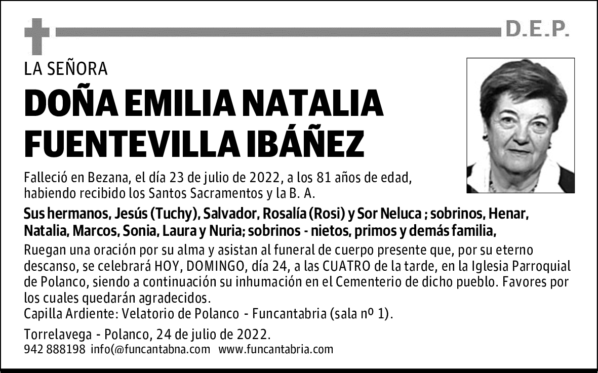 Doña Emilia Natalia Fuentevilla Ibáñez