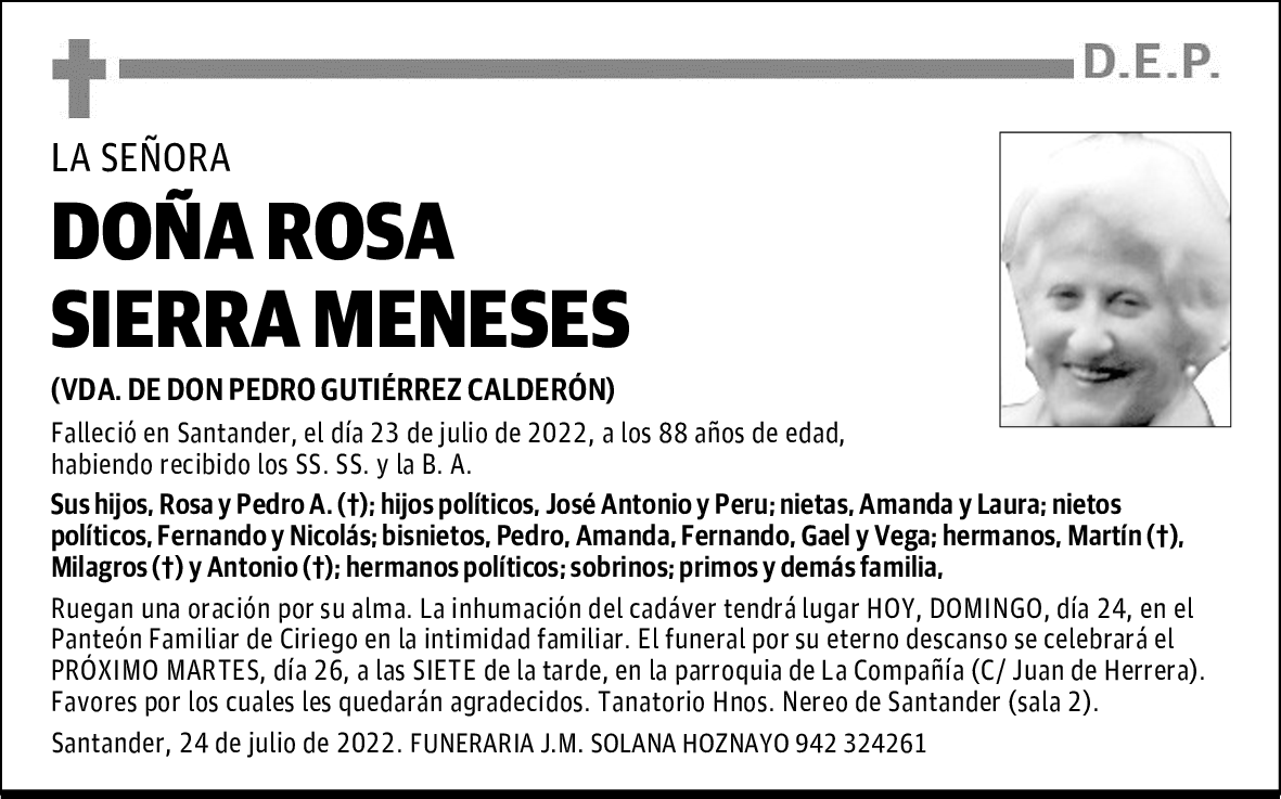DOÑA ROSA SIERRA MENESES