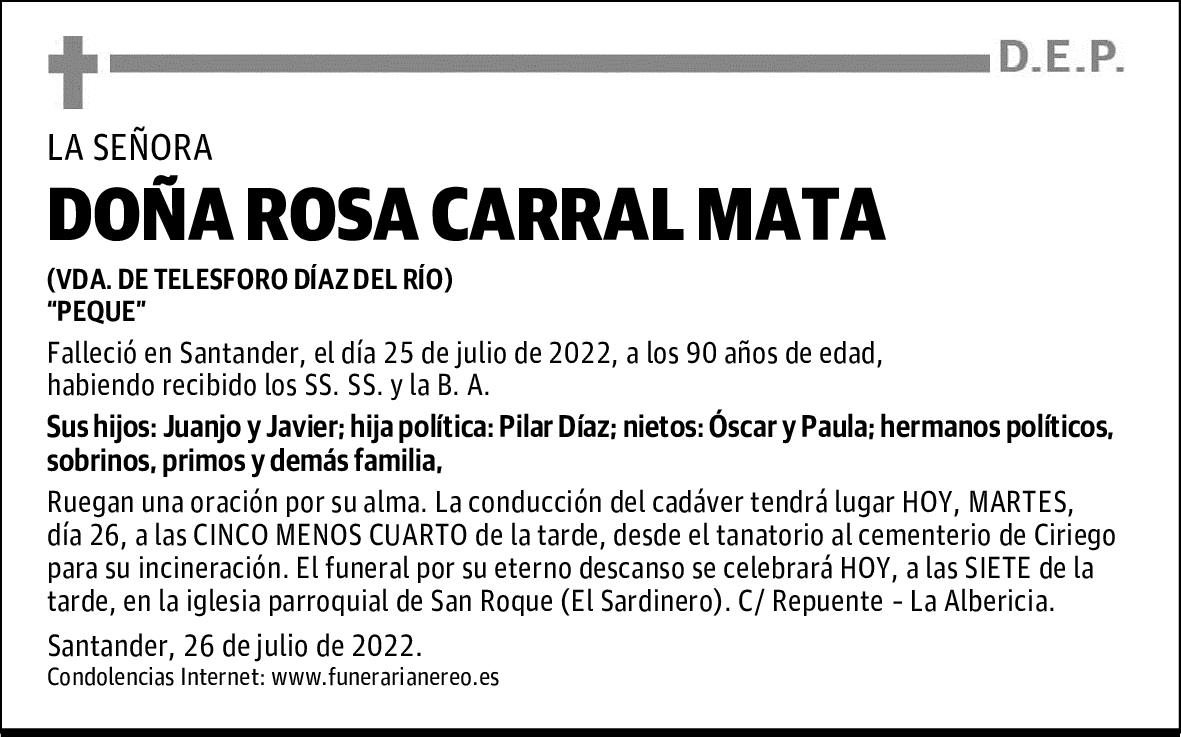 DOÑA ROSA CARRAL MATA
