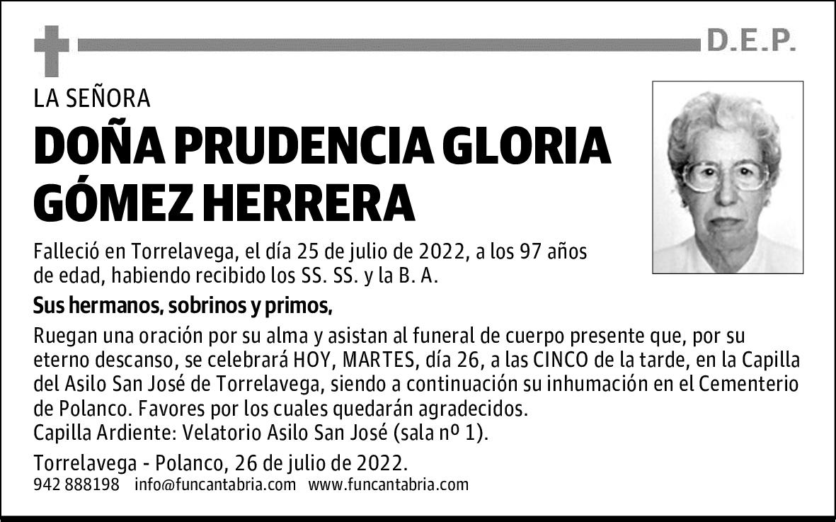 Doña Prudencia Gloria Gómez Herrera