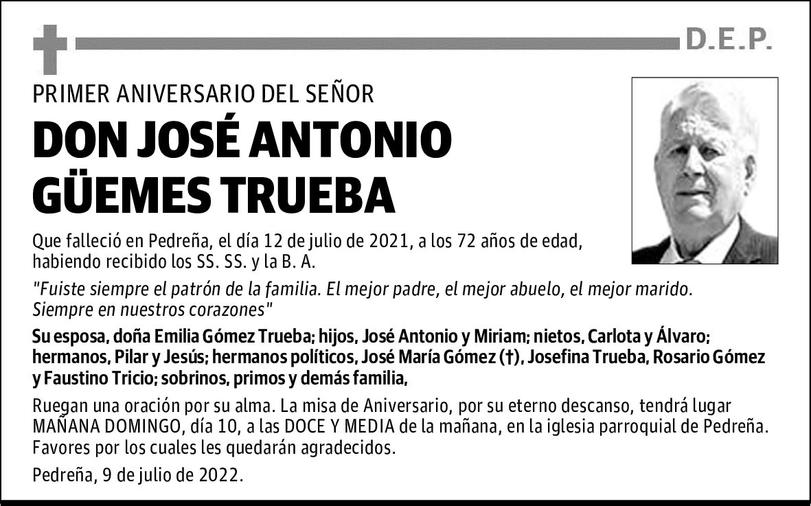 DON JOSÉ ANTONIO GÜEMES TRUEBA