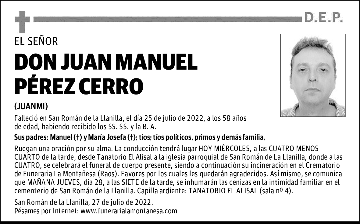 DON JUAN MANUEL PÉREZ CERRO