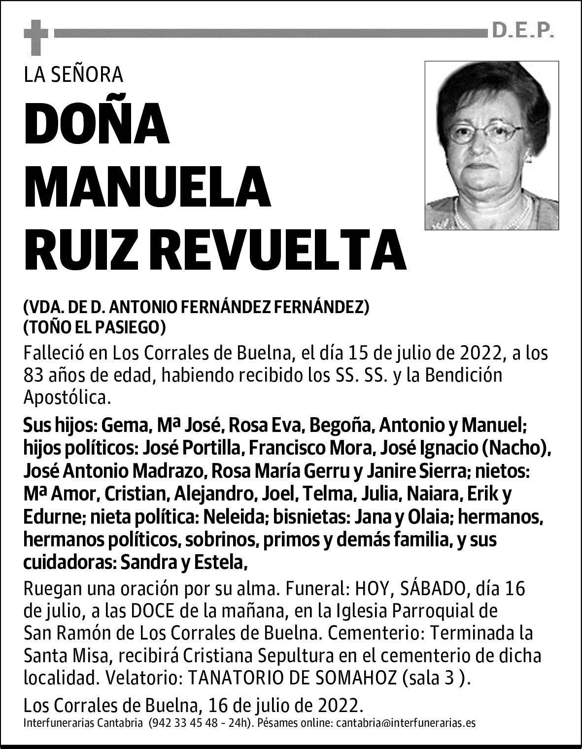 DOÑA.MANUELA RUIZ REVUELTA