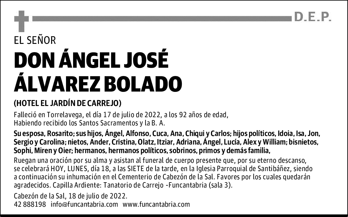 Don Ángel José Álvarez Bolado