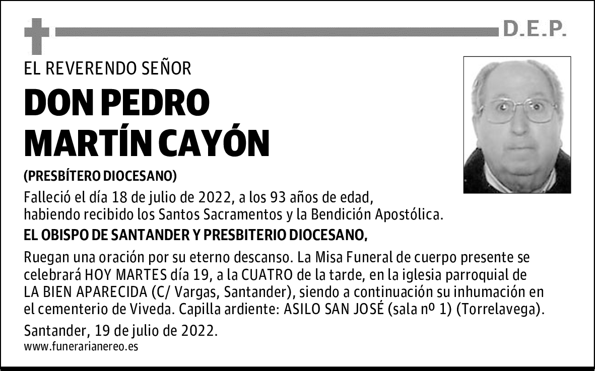 DON PEDRO MARTÍN CAYÓN