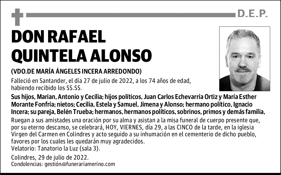 DON RAFAEL QUINTELA ALONSO