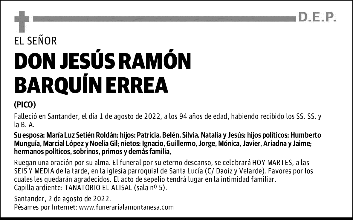 DON JESÚS RAMÓN BARQUÍN ERREA