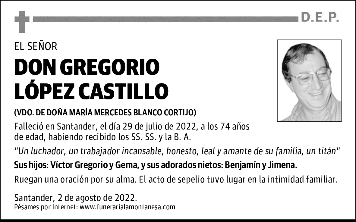 DON GREGORIO LÓPEZ CASTILLO