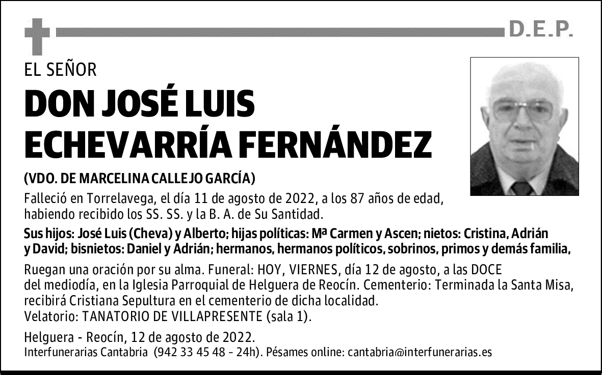 D. JOSÉ LUIS ECHEVARRÍA FERNÁNDEZ