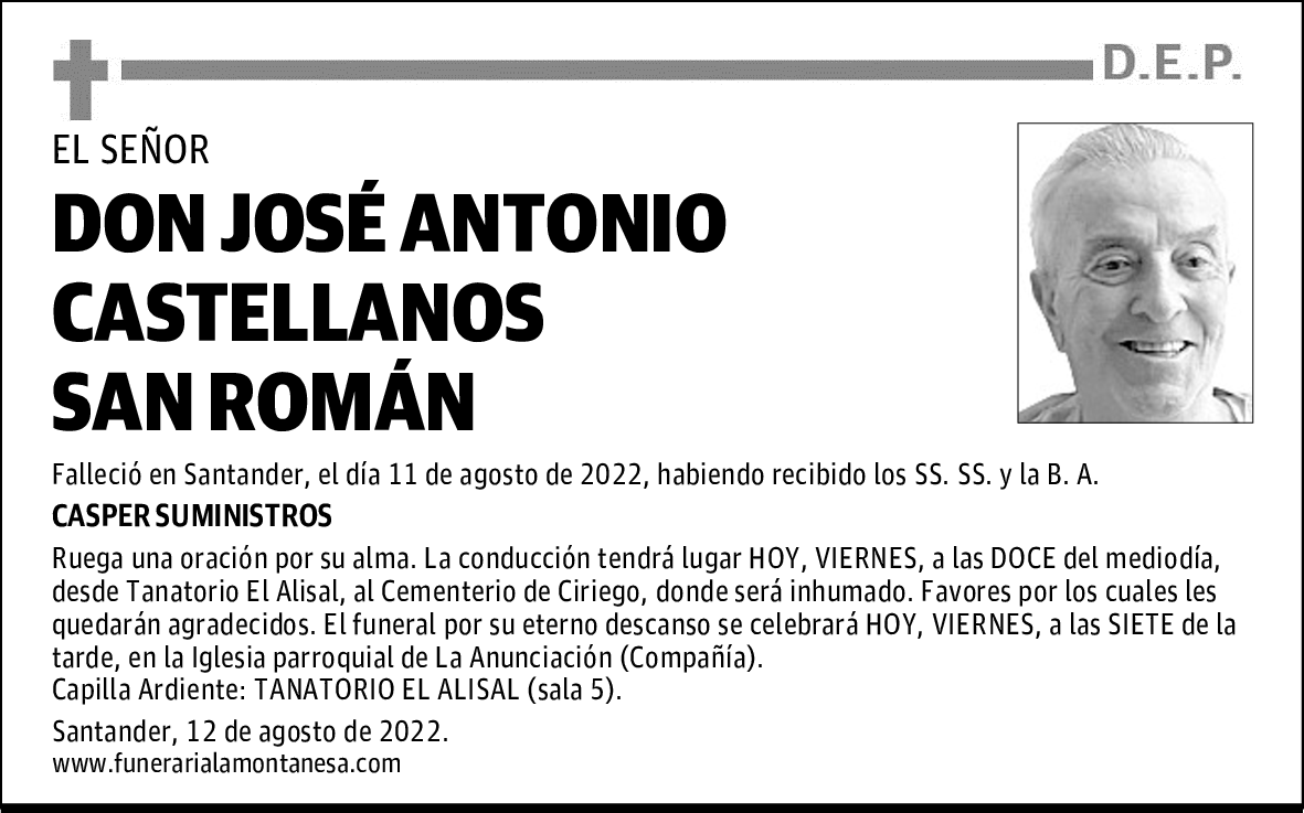DON JOSÉ ANTONIO CASTELLANOS SAN ROMÁN