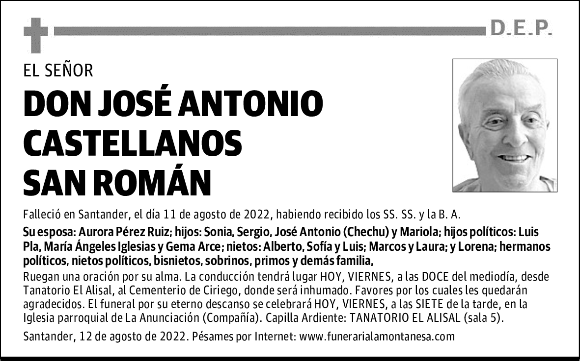 DON JOSÉ ANTONIO CASTELLANOS SAN ROMÁN