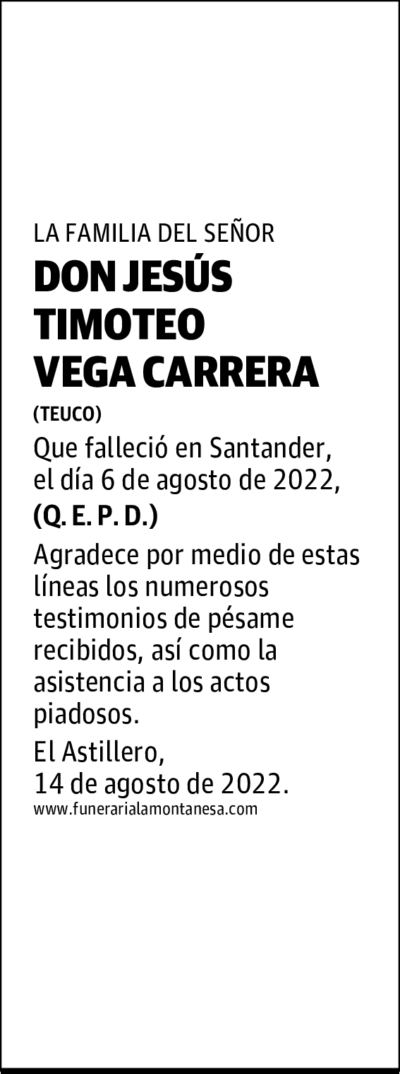 DON JESÚS TIMOTEO VEGA CARRERA
