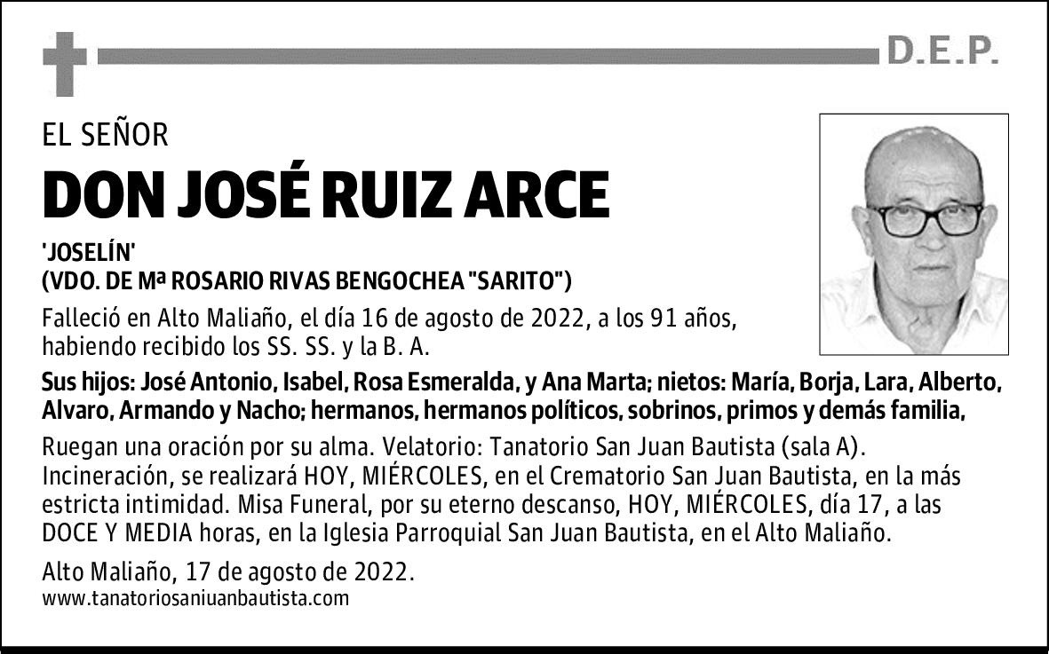 DON JOSÉ RUIZ ARCE