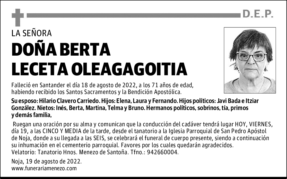 BERTA LECETA OLEAGAGOITIA