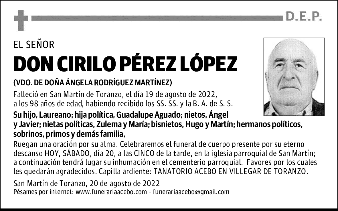 D. CIRILO PÉREZ LÓPEZ
