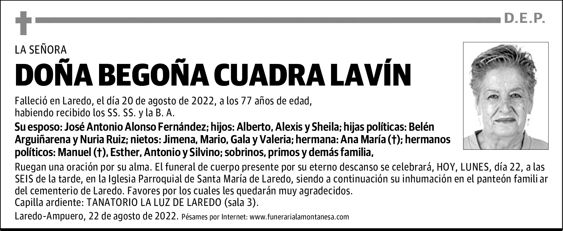 DOÑA BEGOÑA CUADRA LAVÍN
