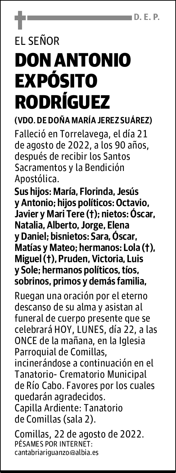 DON ANTONIO EXPÓSITO RODRÍGUEZ