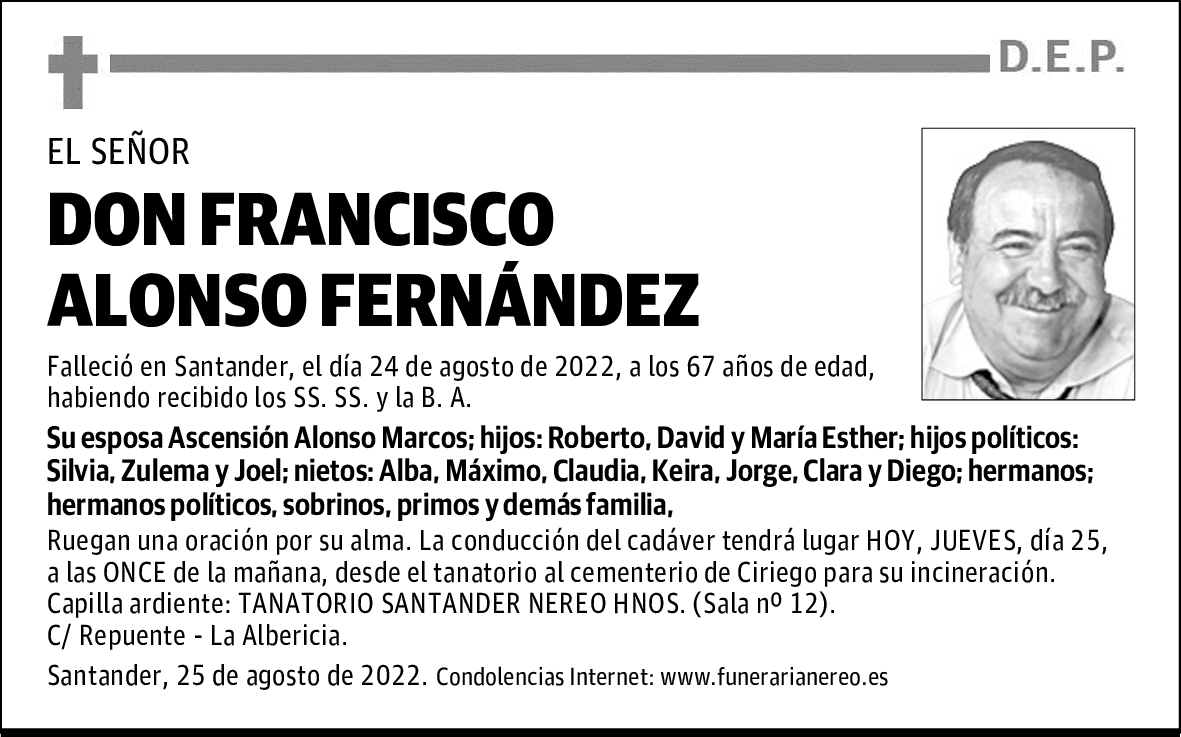DON FRANCISCO ALONSO FERNÁNDEZ