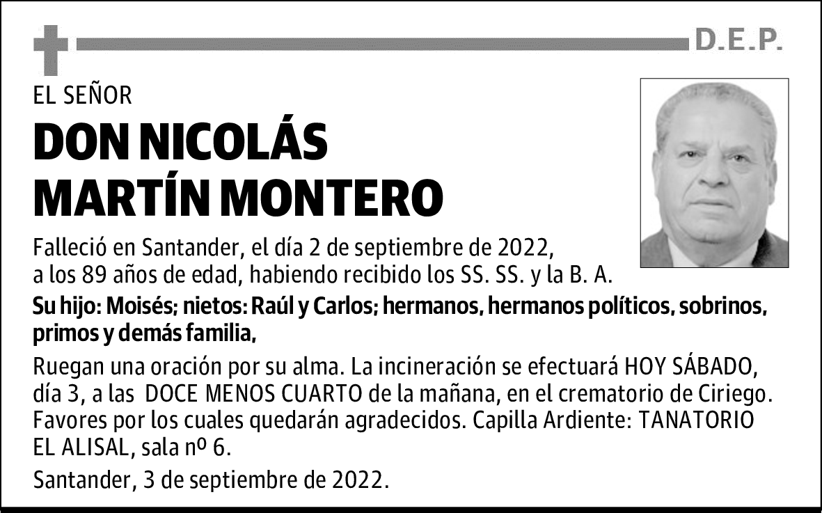 DON NICOLÁS MARTÍN MONTERO