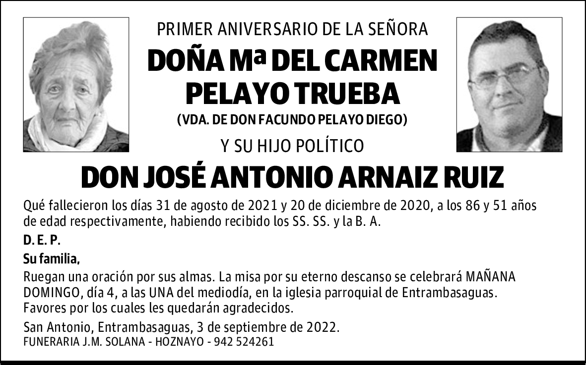 DOÑA MARÍA DEL CARMEN PELAYO TRUEBA