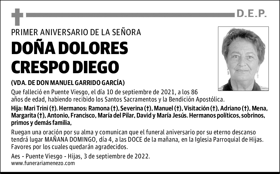 DOÑA DOLORES CRESPO DIEGO