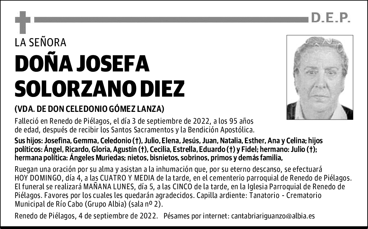DOÑA JOSEFA SOLORZANO DIEZ
