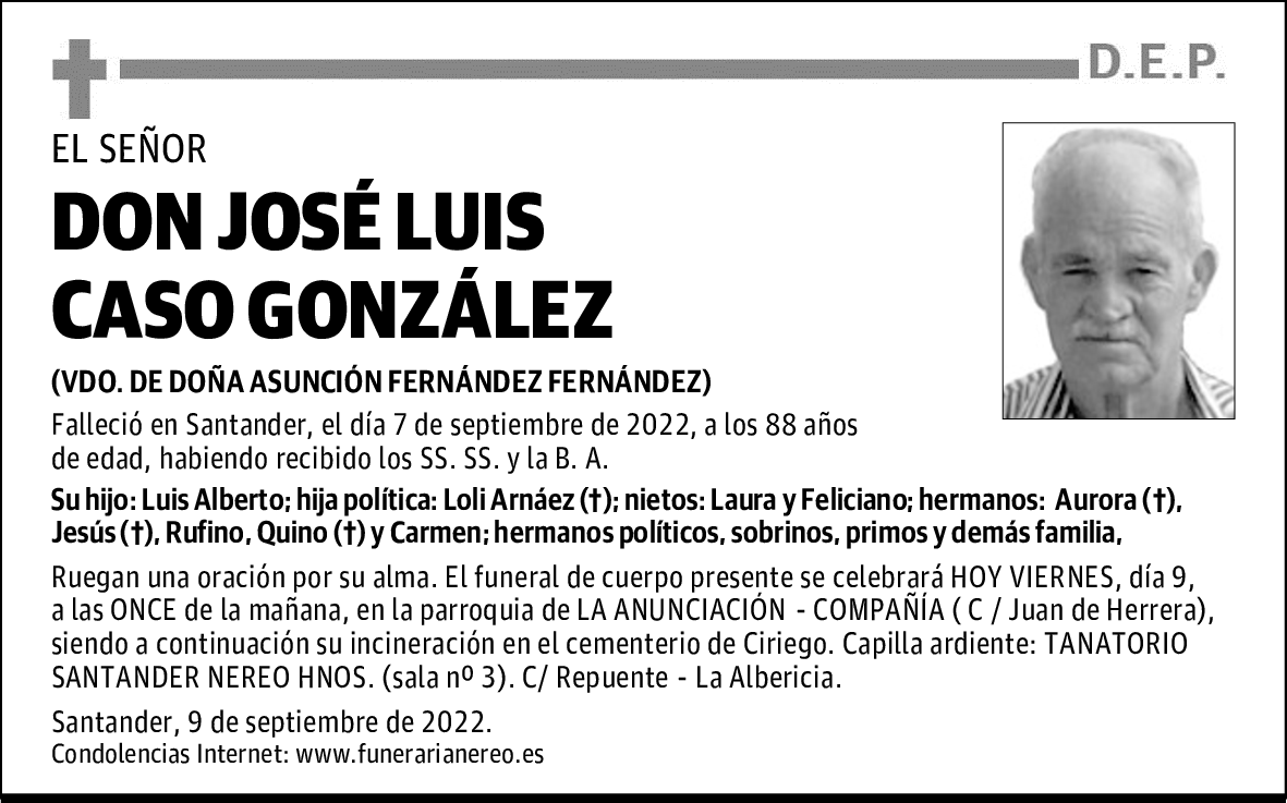DON JOSÉ LUIS CASO GONZÁLEZ