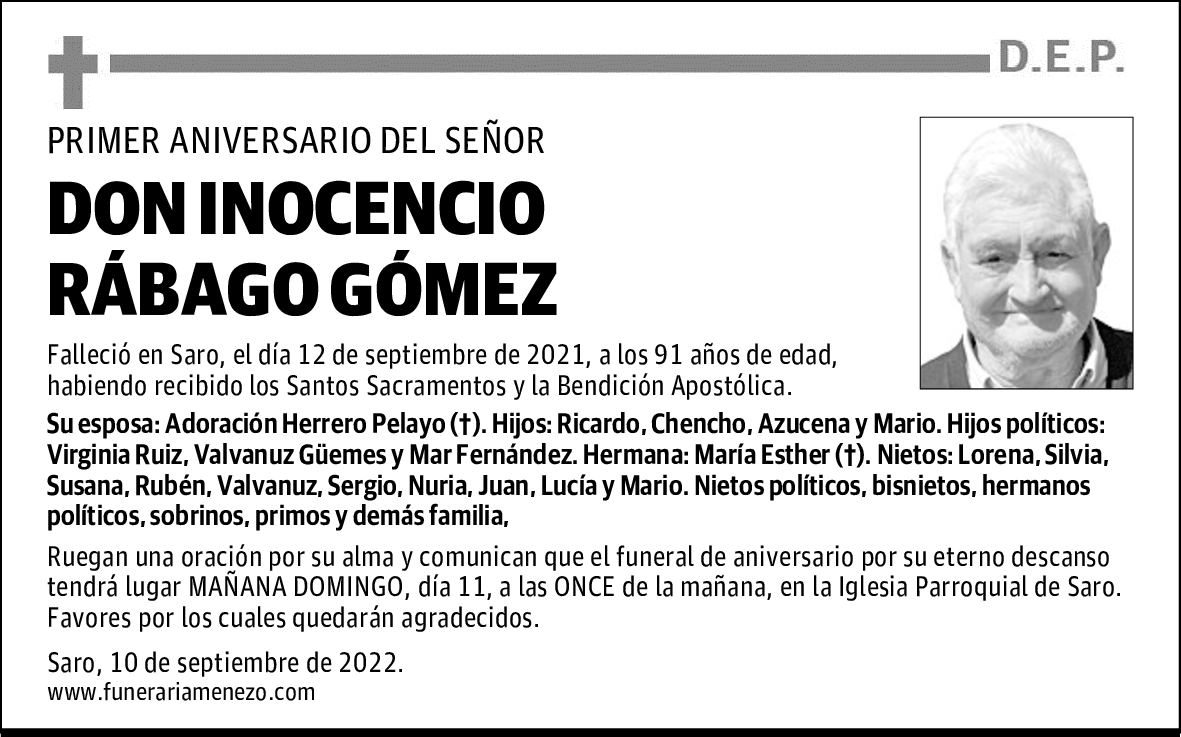 DON INOCENCIO RÁBAGO GÓMEZ
