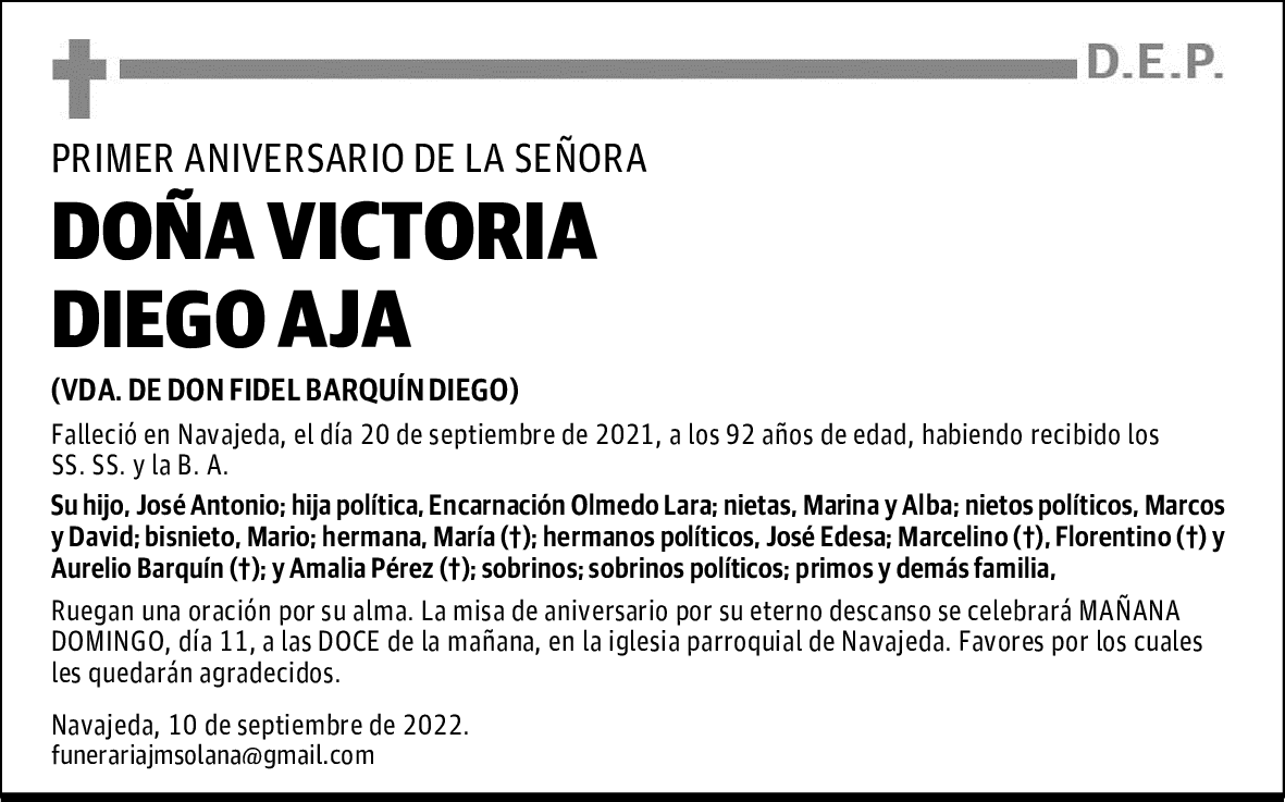 DOÑA VICTORIA DIEGO AJA